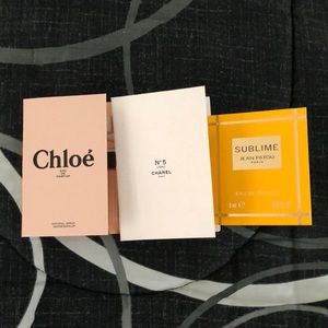 Perfume Sample Chloe, Chanel 5, Jean Patou Sublime